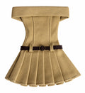 FW26 | Khaki Pleated Corset Mini Dress with Belt Detail | Fashion Royalty Doll Clothes | BARE