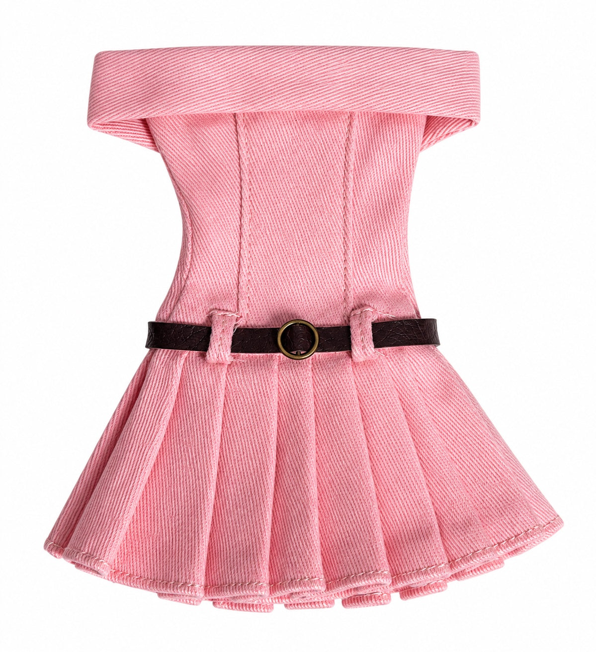 FW26 | Khaki Pleated Corset Mini Dress with Belt Detail | Fashion Royalty Doll Clothes | BARE