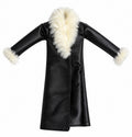FW26 | Faux Leather Long Coat with Faux Fur Trim | Fashion Royalty Doll Clothes | BARE