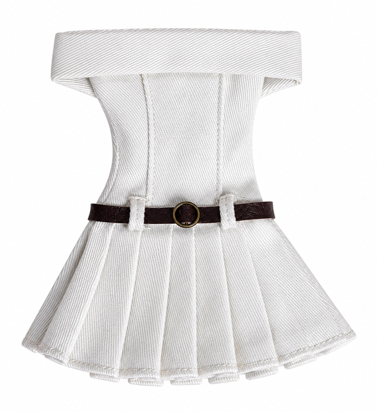FW26 | Khaki Pleated Corset Mini Dress with Belt Detail | Fashion Royalty Doll Clothes | BARE